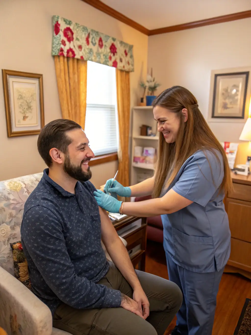 A nurse administering a flu shot to an employee, promoting preventative health measures and Dunnam Occupational Care's dedication to employee wellness.